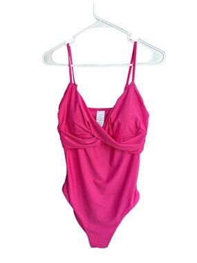 Time And Tru Swim One Piece Swimsuit Hot Pink Large (12-14) Brand New With Tags